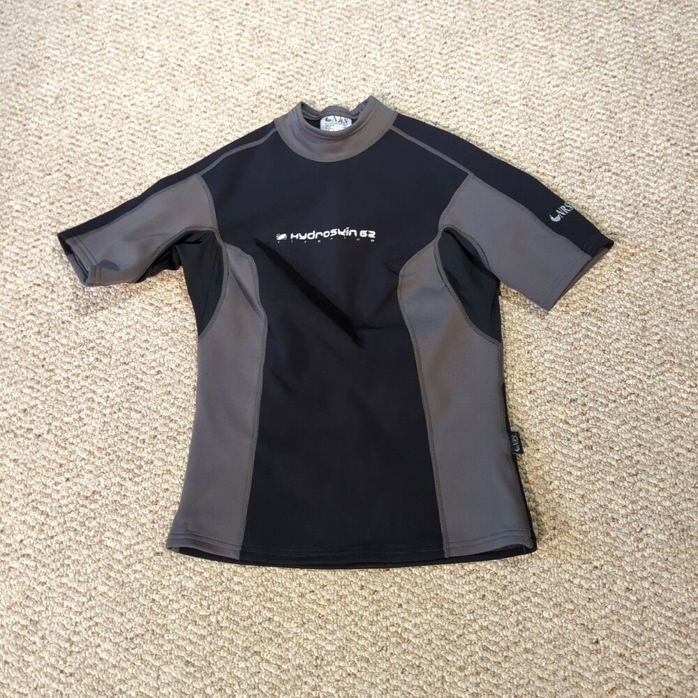 NRS HydroSkin G2 Titanium Wetsuit Shirt Top Womens M Gray Black Kayak Paddle